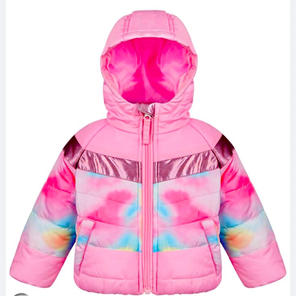 S Rothschild &Co. Baby Girls Tie-Dye Colorblocked puffed Coat